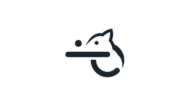 Simple black fox head logo.