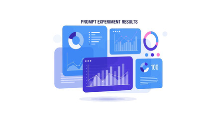 Fototapeta premium Business Data Dashboard Visualization for AI Prompt Experiment Results with Statistical Charts and Graphs