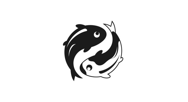 Yin Yang Fish Symbol Representing Balance and Harmony.