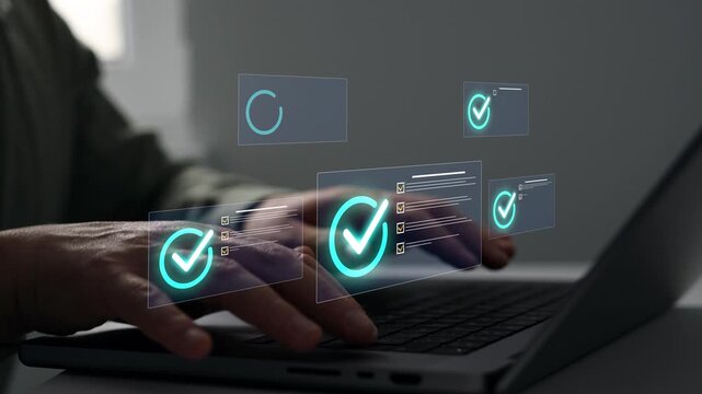 Quality certification service and standardization.Quality assurance document management technology standards and ISO.Digital checklist management for business certification and quality assurance.