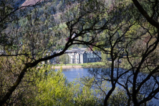 Grasmere Village Seen Through Branches - Lake District