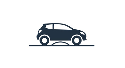 Fototapeta premium Small Car Side View Illustration.