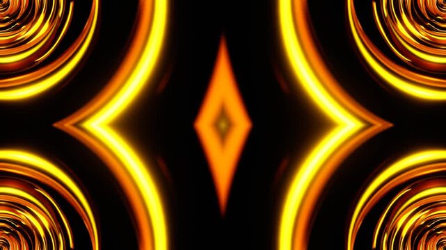 Gold Floating Circles Kaleidoscope Background VJ Loop in 4K