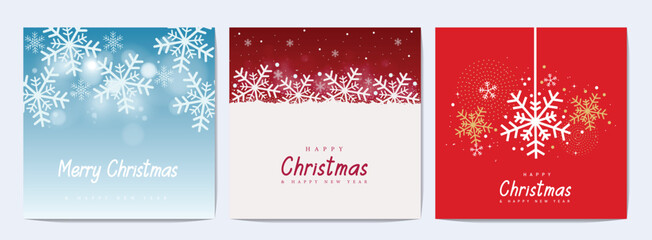 merry Christmas texture floor with decorative ornament and snow flake new year and Christmas festive greeting background © Trendy Art