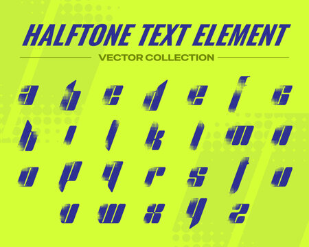 Futuristic Halftone Typography Elements