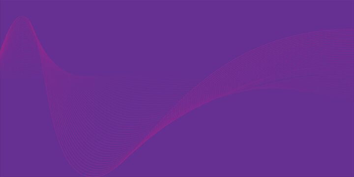 Abstract purple background with pink wavy line ribbon vectors. Screenshot of a graphic design software interface showing a selected path line with a blue guide overlay