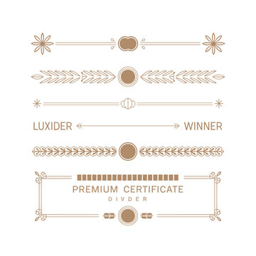 Elegant Decorative Text Dividers and Ornament Line Art Vector Illustration