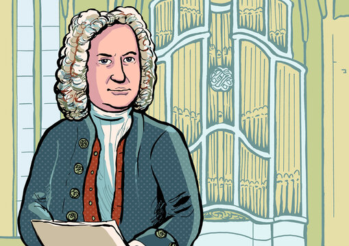 Johann Sebastian Bach, Collage with organ