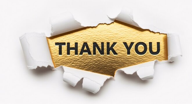 Thank You Message on Torn Paper Background with Wooden Texture for Appreciation and Gratitude Expression in Business and Personal Contexts