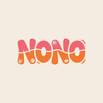 Retro wavy typography design with summer elements in pink and orange colors.