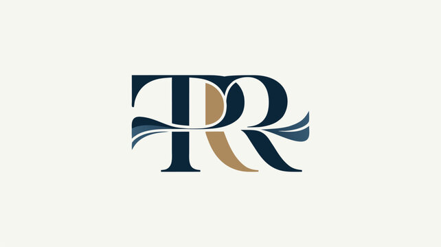 Elegant monogram letter logo design with wave elements.