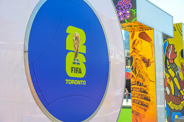 Obraz premium Decorations for the FIFA World Cup 2026 in Toronto, Canada