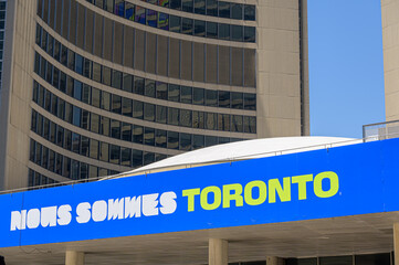 Obraz premium Decorations for the FIFA World Cup 2026 in Toronto, Canada