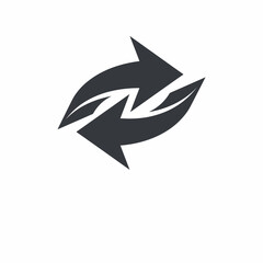 Obraz premium Black arrows turning in a circular motion.
