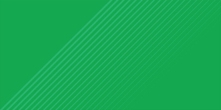 Green background texture with dynamic diagonal stripes pattern. Minimalist abstract geometric vector design layout with a solid blank space center for copy text