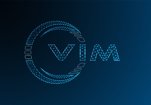 VIM low poly letter logo vector design. VIM lower poly logo design. Low poly logo.