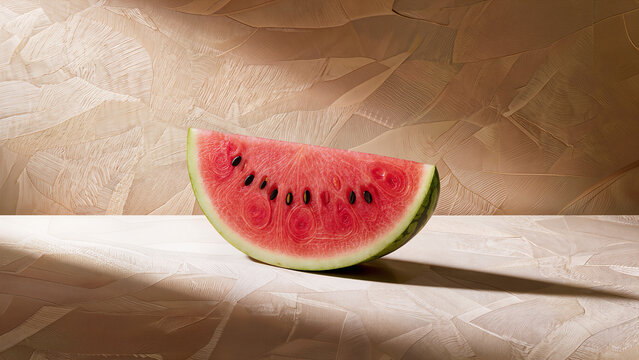 ripe watermelon on wooden table