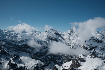 Obraz premium Snow covered mountains at Switzerland