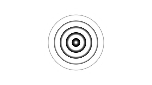 Abstract radio wave black background 4k video animation. Digital radio waves red circle diffusion.