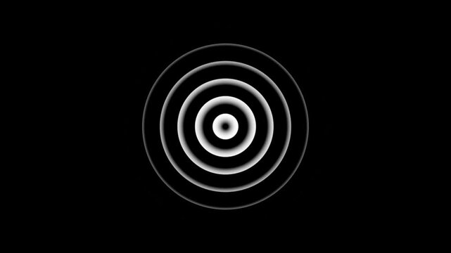 Abstract radio wave black background 4k video animation. Digital radio waves red circle diffusion. Abstract red color radio waves signal animation. 4k motion video.