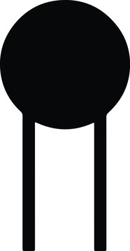 Silhouette vector of an electronic ceramic disk capacitor component design