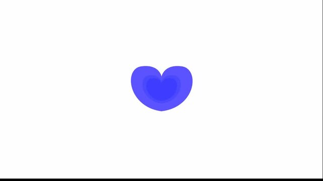 Animated blue heart icons. Heartbeat pulse symbol. Love and care concept. Simple flat design elements. Ideal for presentations websites and digital media.