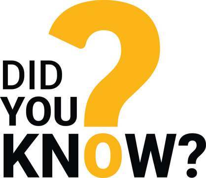 Did You Know Typography Text Layout with Large Yellow Question Mark for Trivia and Fun Facts Vector