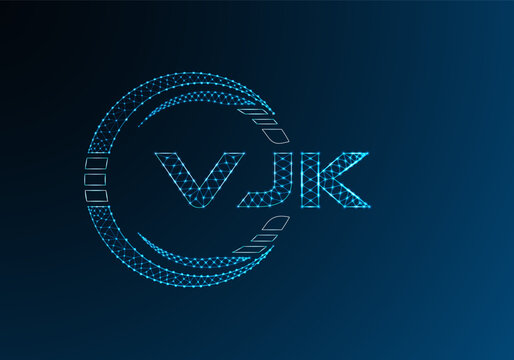 VJK low poly letter logo vector design. VJK lower poly logo design. Low poly logo.