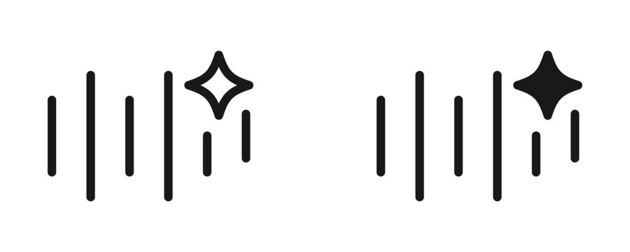 AI Voice  Icon Set, Outline Style & Solid Icons, Vector Illustration