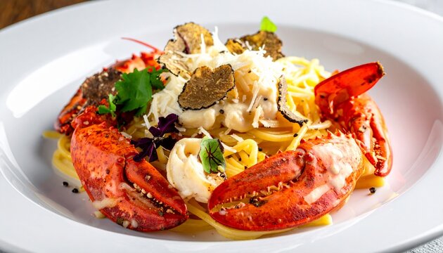 Tr&uuml;ffel-Kokos-Pasta mit Languste