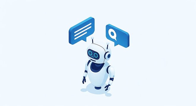 3D illustration of a robot vacuum cleaner with blue brushes.