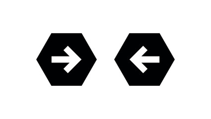 Hexagon Arrow Navigation Icons Vector Illustration © Mithila Farzana