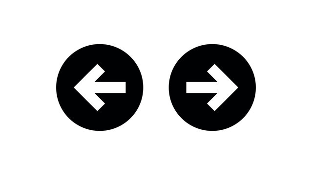 Left and Right Arrow Buttons Vector Illustration