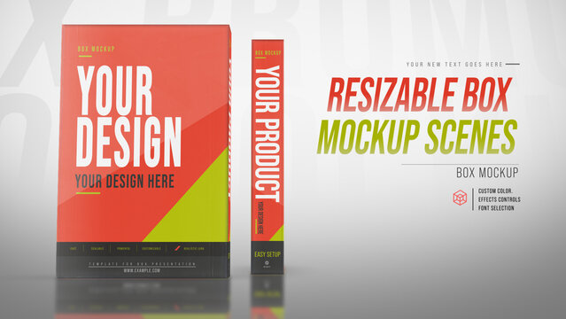 Resizable Box Mockup Scenes