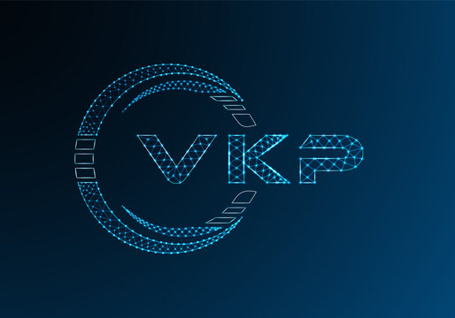 VKP low poly letter logo vector design. VKP lower poly logo design. Low poly logo.