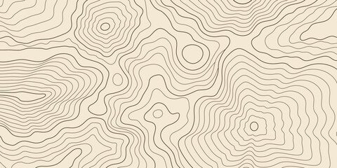 Abstract Vintage Topographic Map Contour Line Background. © Creativefab
