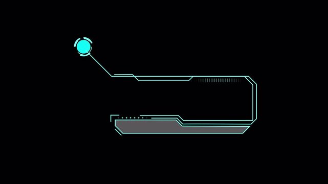 Futuristic Geometric Tech HUD Callout LowerThird Title With Modern Sci-Fi Pointer, Target Marker and Layered Information Frame on Transparent Alpha Channel