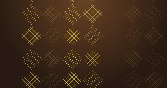 
Luxury geometric seamless pattern golden diamond grid tile ornamental bg. Checkered hand-woven pattern style. Striped seamless loop elegant festive season, christmas universal backdrop.
