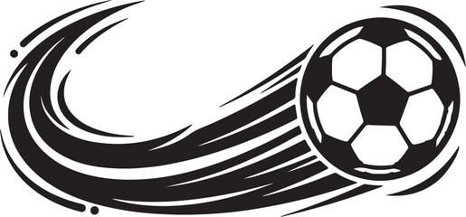 Black soccer ball icon with motion speed lines © SHOFIQUL