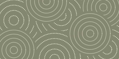 Fototapeta premium Abstract spiral circles line dash seamless pattern.