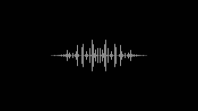 White Circular Radial Audio Waveform Animation, Minimal Sound Equalizer Ring Overlay, Seamless Loop Transparent Alpha 4K