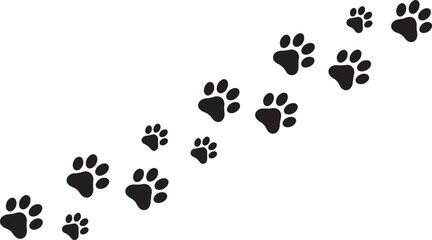 Black dog paw prints on white background © Md. Musaddik Rahman