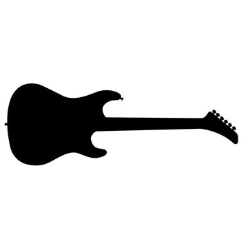 1980s Electric Guitar Silhouette - Music Instrument Vector