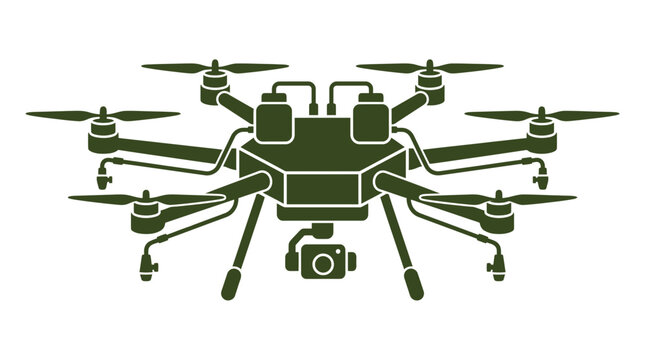 Agricultural multicopter drone silhouette for precision farming.