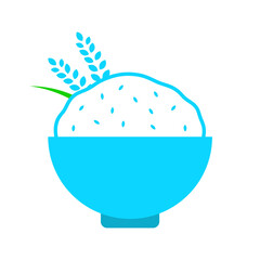Fototapeta premium blue cute rice icon