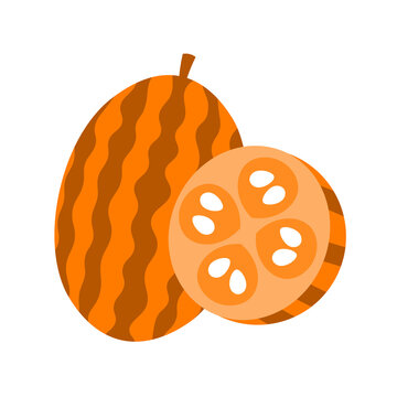 orange cute cucamelon icon