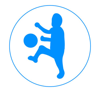 Kids sports silhouette icon set with football activities, active children and youth recreation symbols