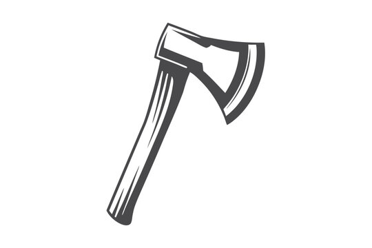 Minimalist Pixelated Axe Outline - Gaming Asset for 16-bit Style Projects