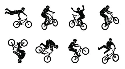Obraz premium BMX riders performing various stunts and tricks.