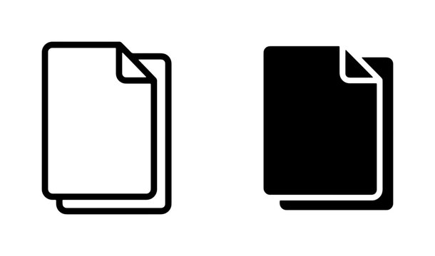 Document Icons, Paper Symbols, Page Icons, Blank Sheet Icons, Copy Paste Icons, Vector Graphics